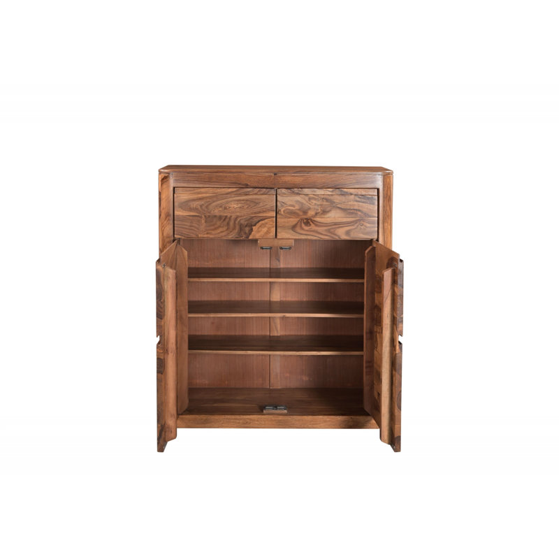 Toronto Solid Wood 100cm W 2 - Drawer Chest of Drawers, Walnut