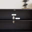 Meuble télé rétro en bois massif noir-315042