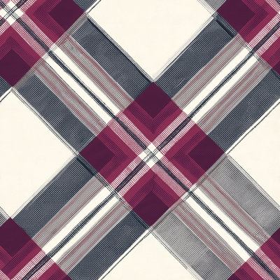 Plaid Wallpaper Tartan Diagonal Check Wall Mural