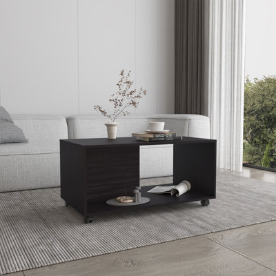 Table basse, 4 roulettes, 1 tablette