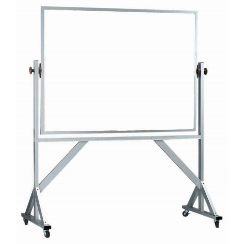 Tableau blanc réversible sur pied, H 4 pi x L 6 pi