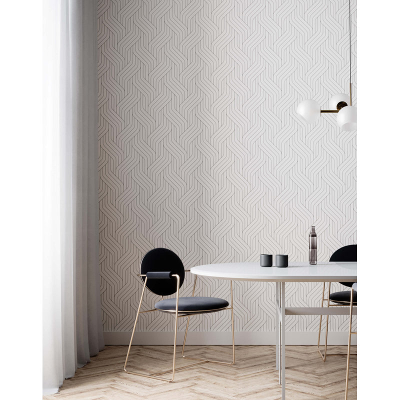 Sturbridge Art Deco Line Wallpaper, Beige