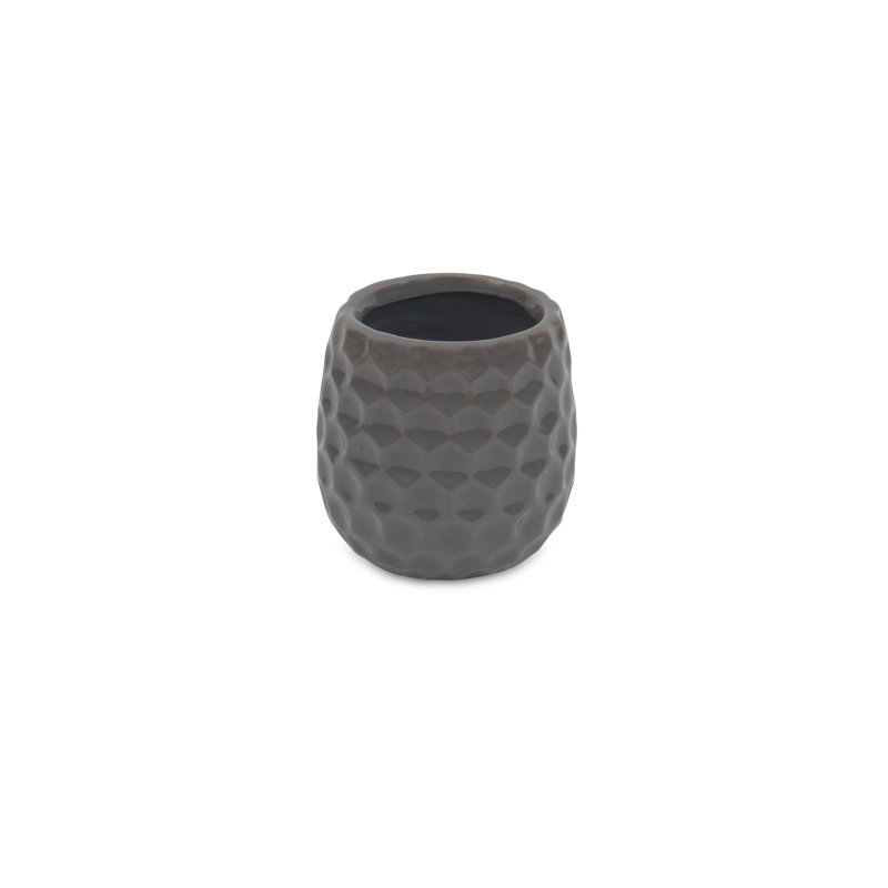 Eddins Handmade Ceramic Pot Planter, Gray, 3.25" H x 2.75" W x 5.75" D