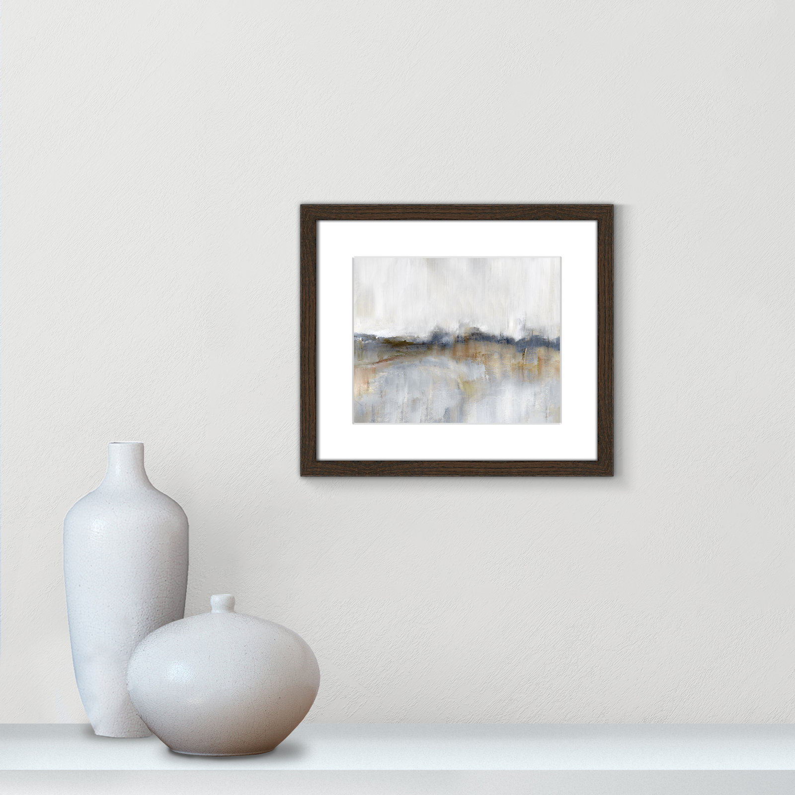 Autumnal Tide by Nan, 13" H x 15" W x 0.75" D, Walnut Framed