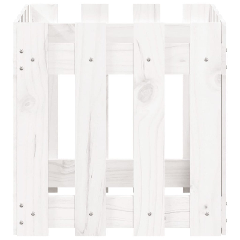 Nabeela Wood Planter Box, White, 40cm H x 40cm W x 40cm D