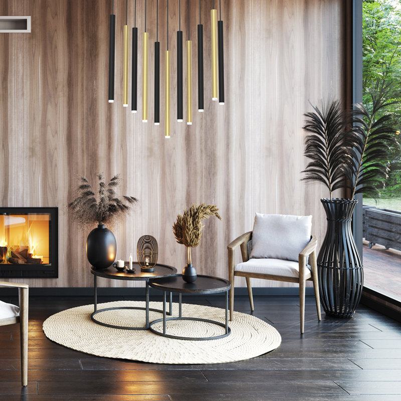 Monza 11 - Light Cluster Pendant, Gold/Black
