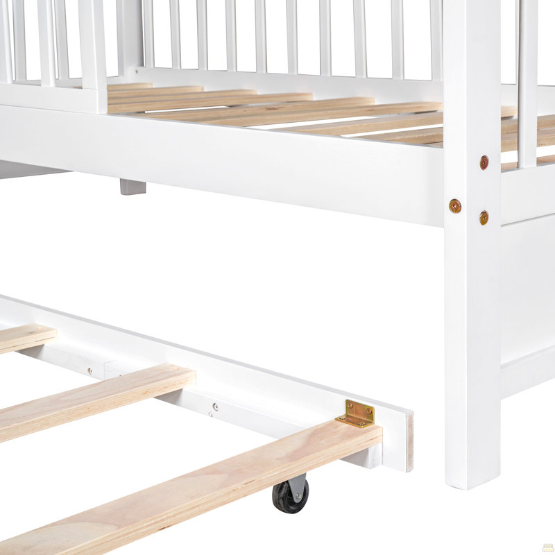 Lit simple en bois avec lit gigogne et lit pour enfant, Twin
