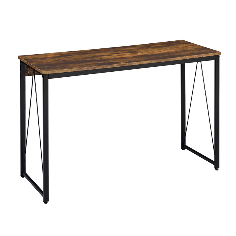 Writing Desk with Metal Sled Base, Brown, 28.5" H x 47.5" W x 19.5" D