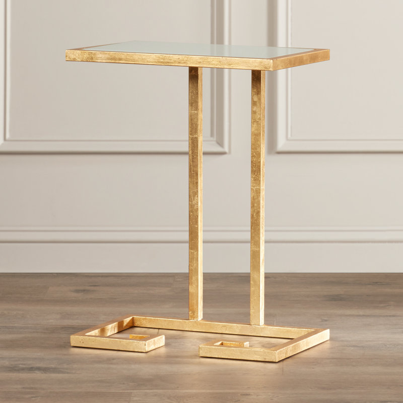 Table de bout Oxendine C, Doré / blanc