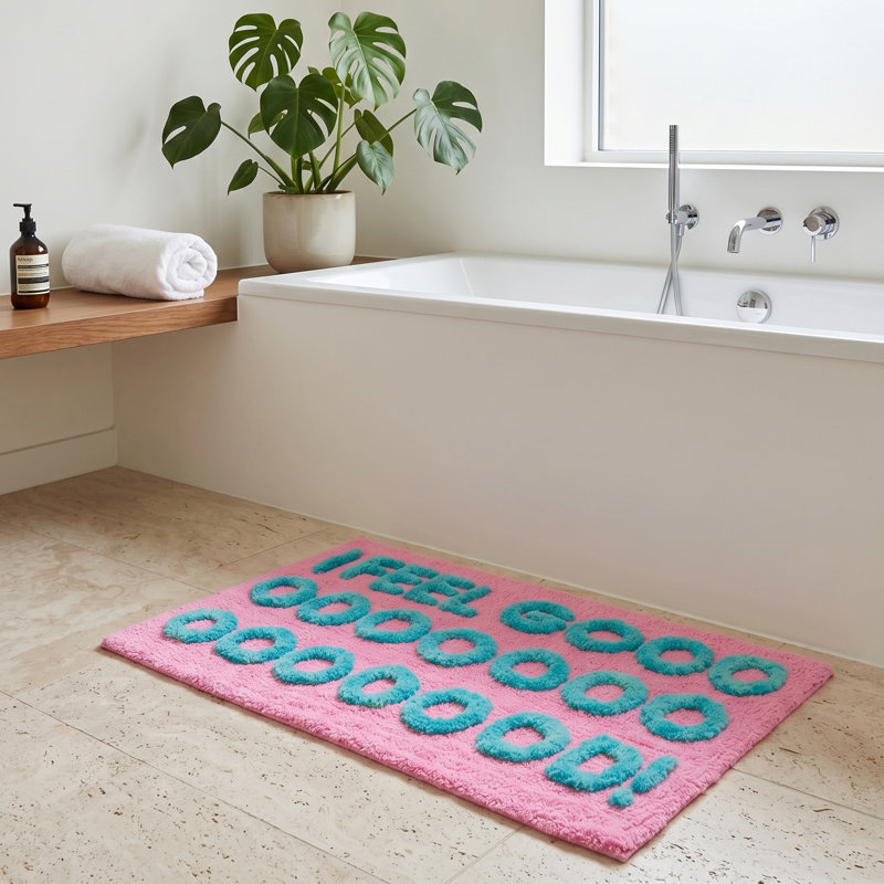 I Feel Good Slogan Rectangle Bath Mat