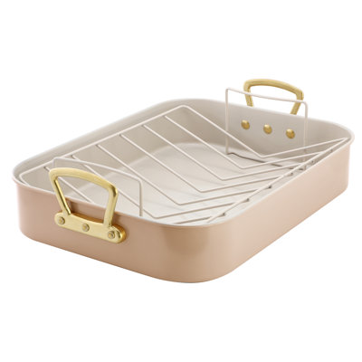 Plat à rôtir antiadhésif en abricot 2 pièces Gibson Home Broxton