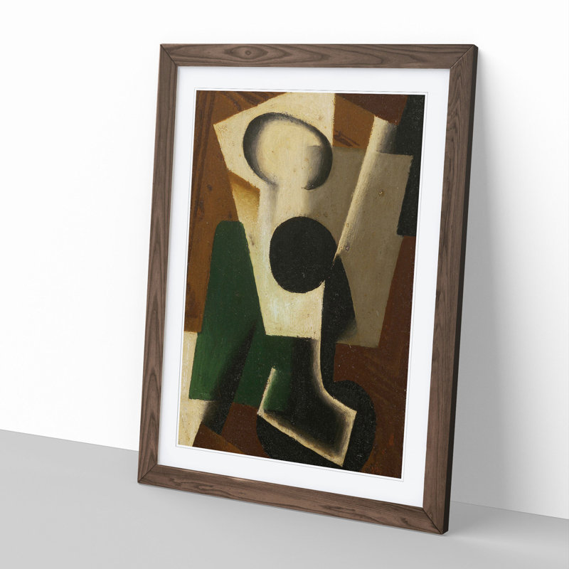 Still Life with a Glass by Juan Gris - Picture Frame Painting, Walnut, 36cm H x 27cm W x 2cm D