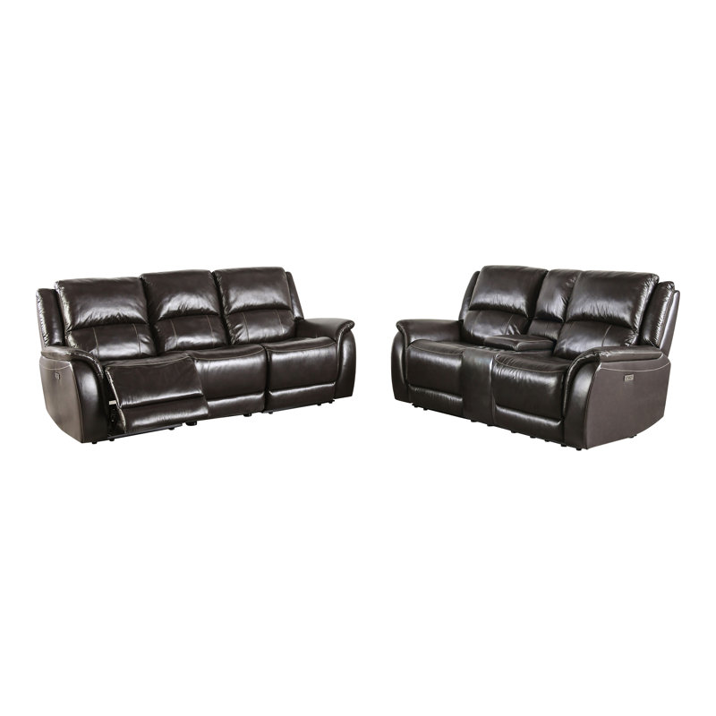 Ensemble de canapé inclinable électrique 2 pièces Drakos, Noir