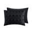 Housse de couette à pince noire pour lit double / grand - 3 pièces, matériau, envers en microfibre, fermeture à boutons 2 taies décoratives, lavable à la machine