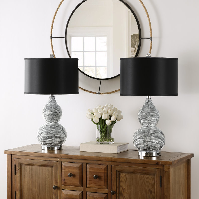 Ensemble de lampe de table perlée