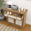 Rustic Vintage Accent Cabinet With Carved Floral Panels, Distressed Wood Sideboard With Drawer & Doors