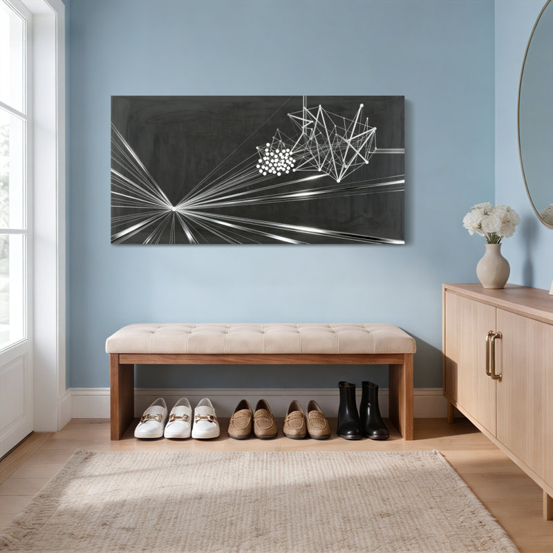 «Geometric Lines And Dots», ensemble de 1 reproduction d'art sur toile tendue, H 12 po x l 36 po