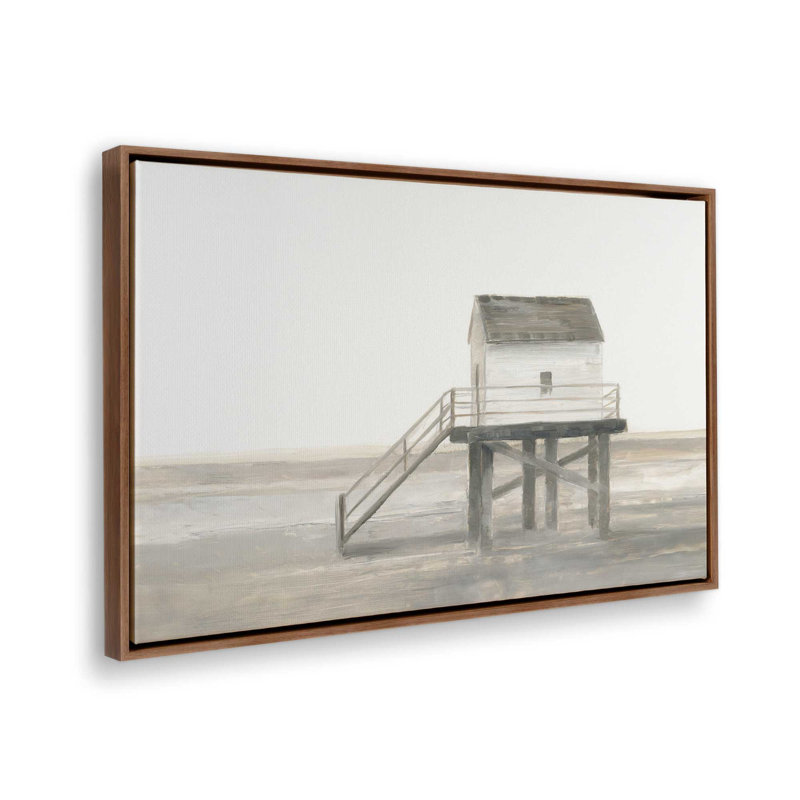 Impression sur toile Weathered Beach Outpost II par Ethan Harper, H 18 po x l 24 po, Cadre flottant sans passe-partout, Brun