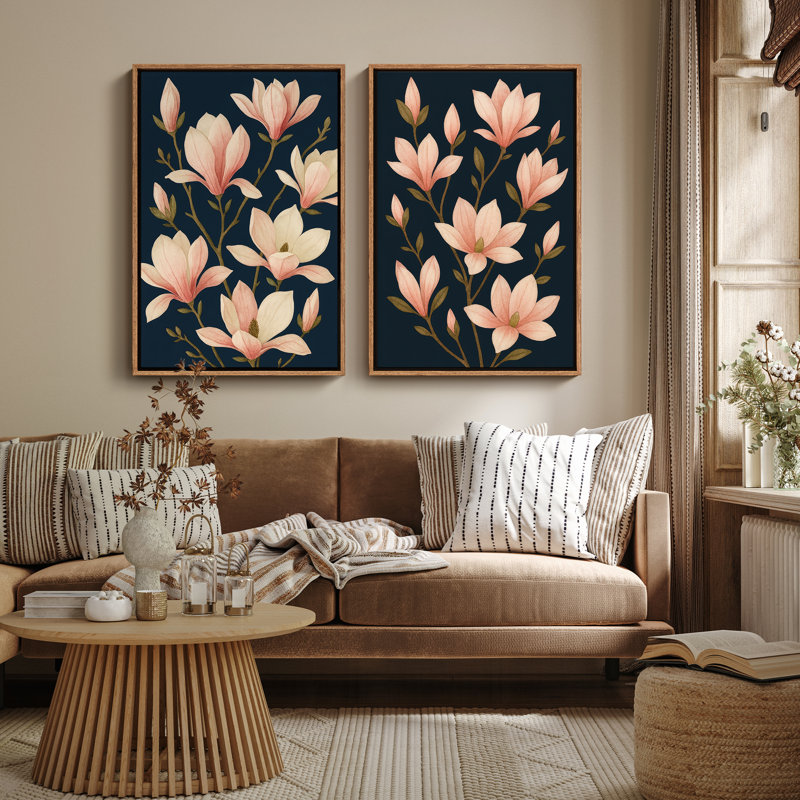 Art mural encadré, rétro, antique, classique pour chambre à coucher - 16 po x 24 po x 2 panneaux, H 24 po x l 16 po, Naturel