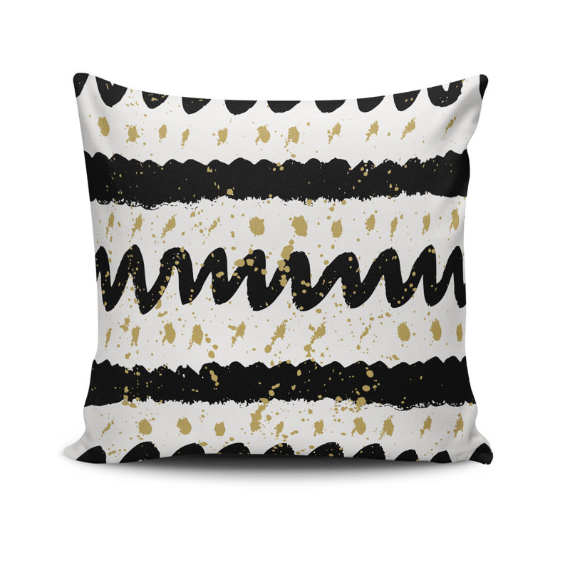 Housse de coussin décorative Ermelindo, 17 x 17 pouces, 50% coton / 50% polyester | Lavable à la machine à 104 ° F, repassable, fermeture à glissière dissimulée | Parfait pour le salon, la chambre à coucher et la décoration intérieure élégante