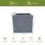 HORTICO Ribbed Light Concrete Square Planter-39265463-39265467