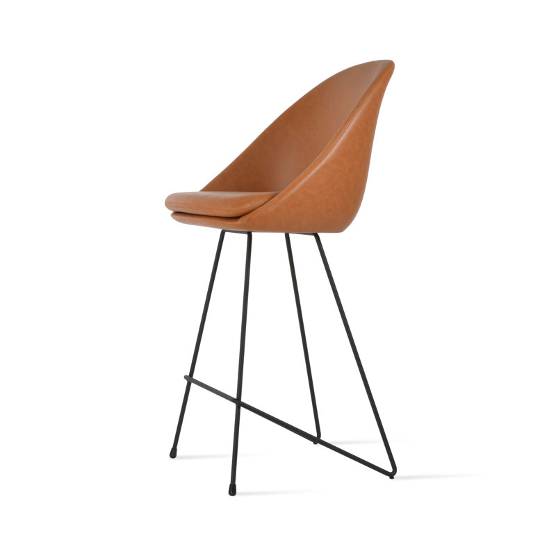 Tabouret de bar et de comptoir Avanos, Tabouret de bar (siège d'une hauteur de 29 po), Noir, Caramel