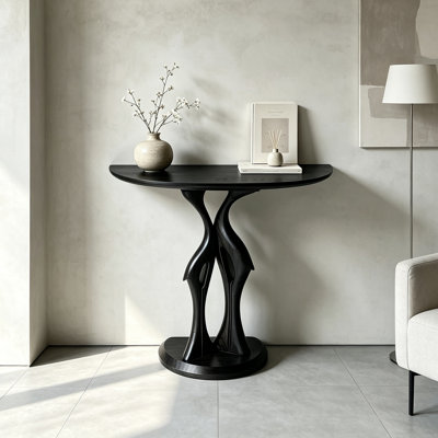Solid Ash Wood Artistic Console Table
