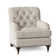Fauteuil à coussin en duvet capitonné Devan