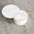 2-Piece Round Nesting Coffee Table, Faux Marble Tops, Fluted Storage Base, 2 Drawers & Gold-Tone Metal Accents
