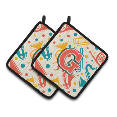 Instruments de musique rétro Potholder