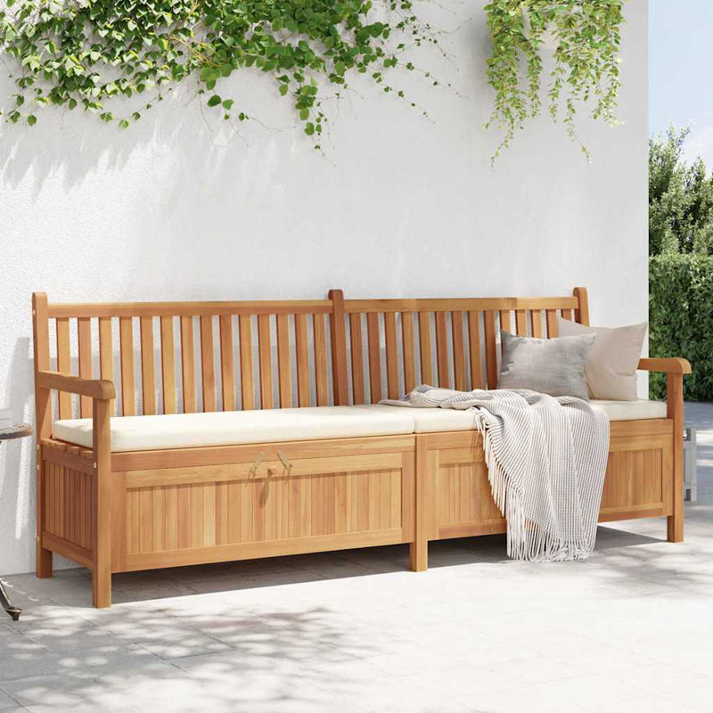 Solid Wood Outdoor Bench, 90cm H x 228cm W x 60cm D