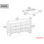 Commode 6 tiroirs pour chambre à coucher avec glissières en métal Collins-1471707331