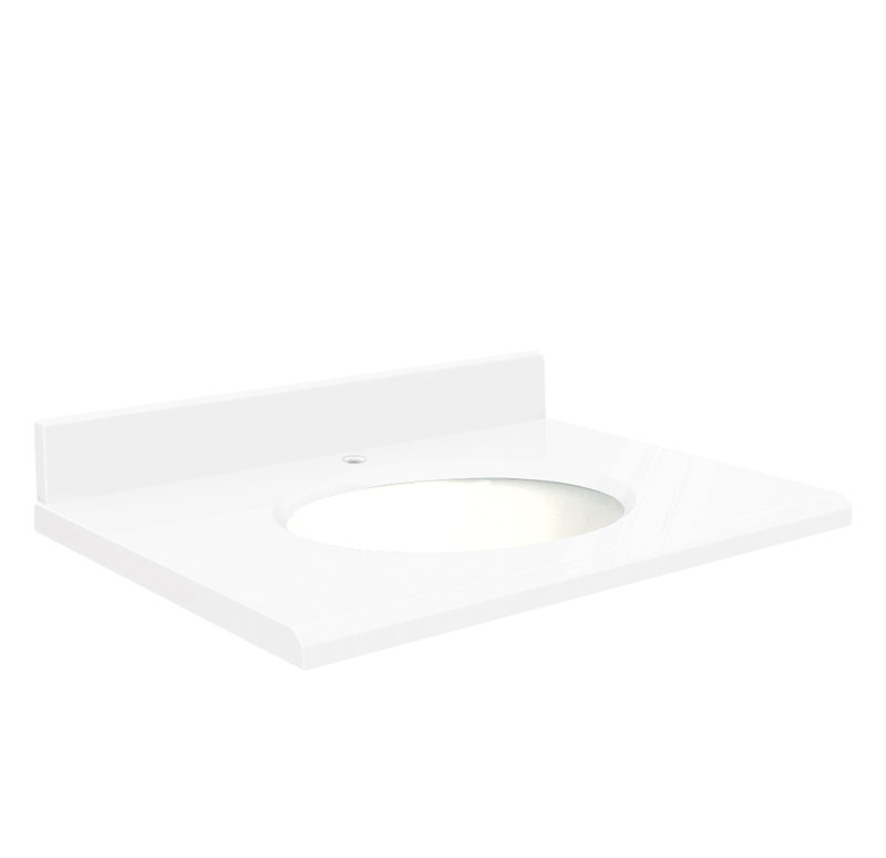 Dessus de salle de bain simple 49 po meuble-lavabo, Blanc, Plaisir amande, Monotrou