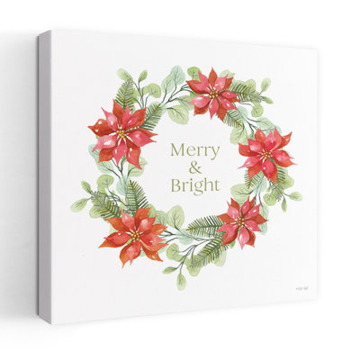 Couronne de poinsettia joyeuse et lumineuse