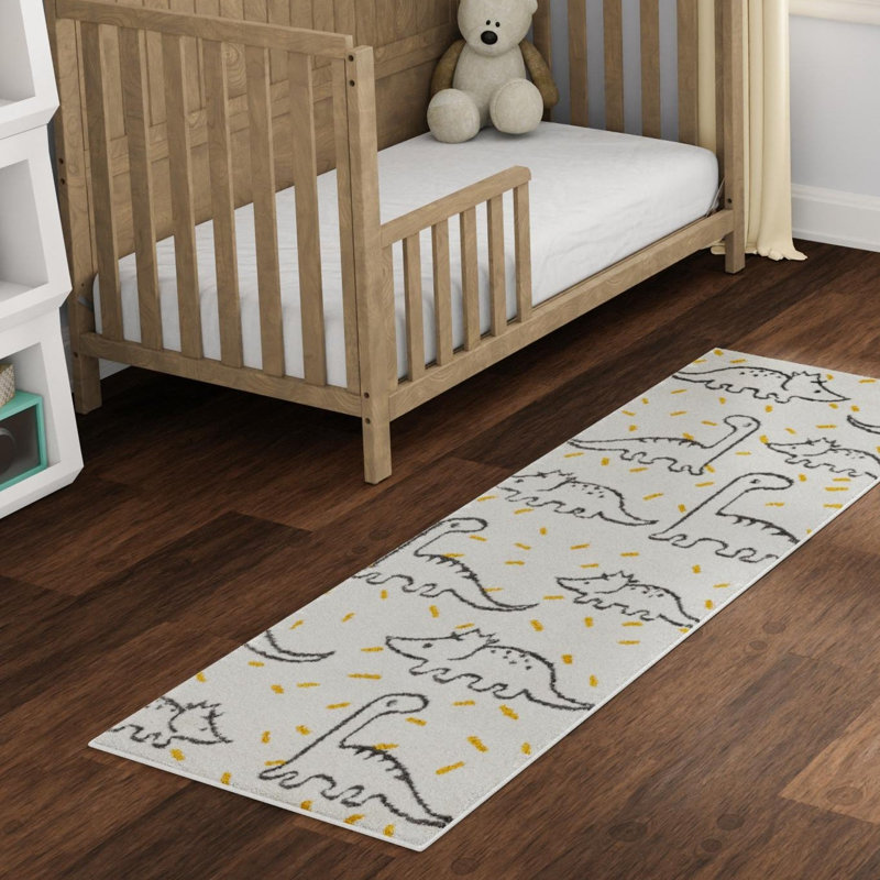Unique Loom Dinosaur Whimsy Kids Rug, Runner 2'2" x 6'1"