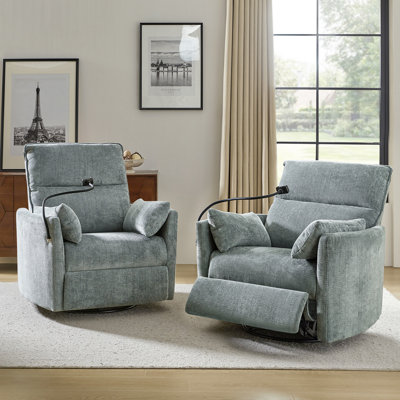 Fauteuil inclinable électrique pivotant de 38,5 po Myftar (ensemble de 2)