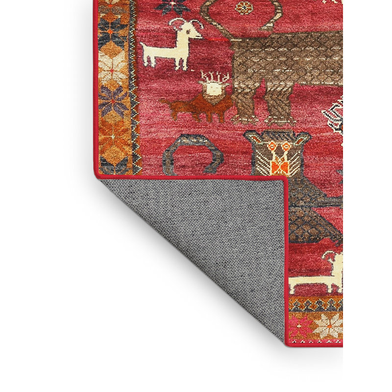 Tapis oriental multicolore tissé à la machine Oriental, Rectangle 7 pi x 10 pi