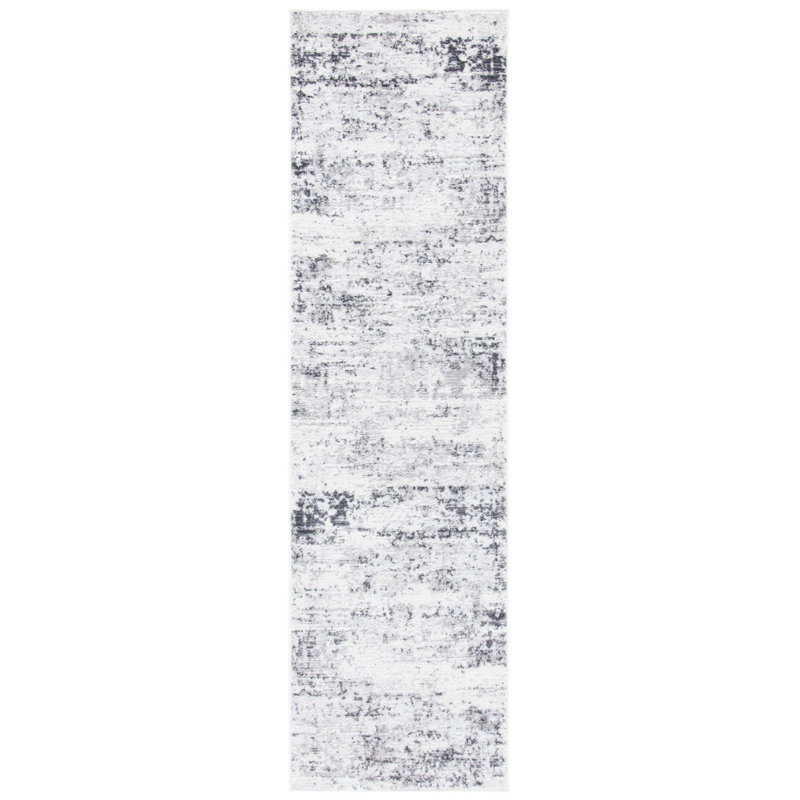 Tapis abstrait Grandview 700 Performance, Tapis de couloir 2 pi 2 po x 14 pi, Grey/Ivory