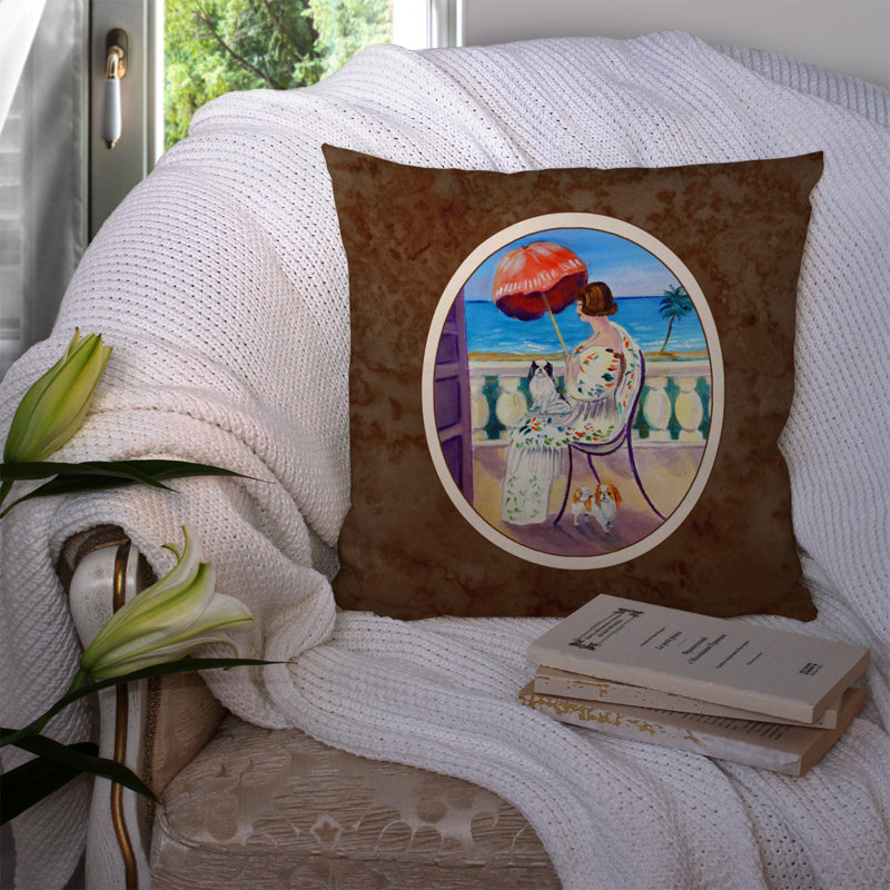  Coussin décoratif Lady avec son menton japonais 14 po