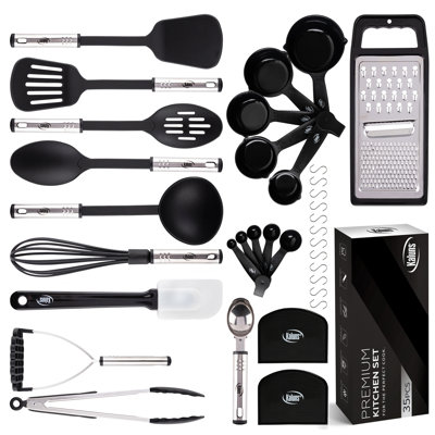 Kaluns 35 Piece Kitchen Utensil Set, Nylon and Stainless, Non Scratch
