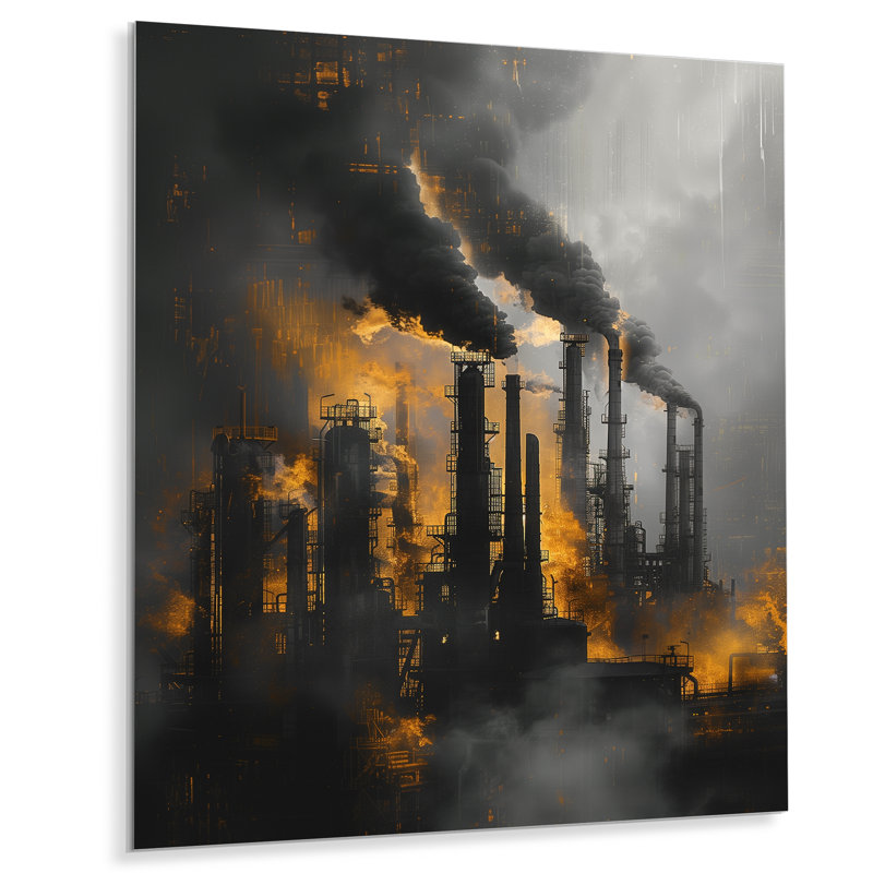 Laborn - Décoration murale usines, H 32 po x l 16 po x P 1 po, Métal