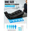Masseur de compression pour les jambes avec enveloppement de chaleur pour les jambes, 6 modes de démarrage à 9 niveaux de compression d'air, fermeture à glissière facile, masseur pour les cuisses des mollets avec sac de transport avec contrôleur LCD
