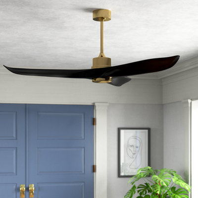 60" Wivenhoe Solid Wood 3-Blade Propeller Ceiling Fan with Remote
