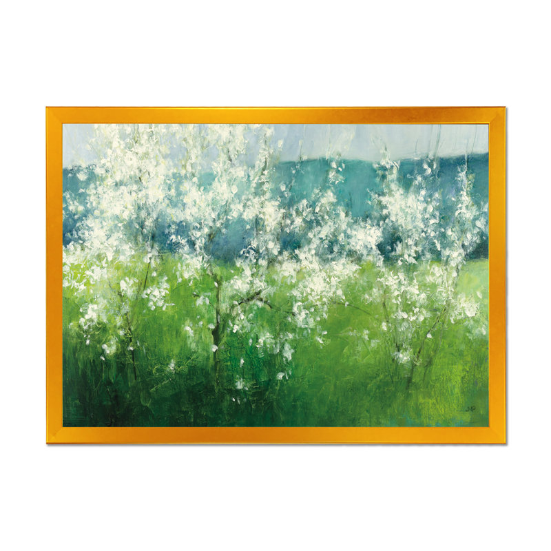 «Green Mountain Spring», reproduction d'art sur toile, Cadre doré, H 20 po x l 20 po x P 1 po
