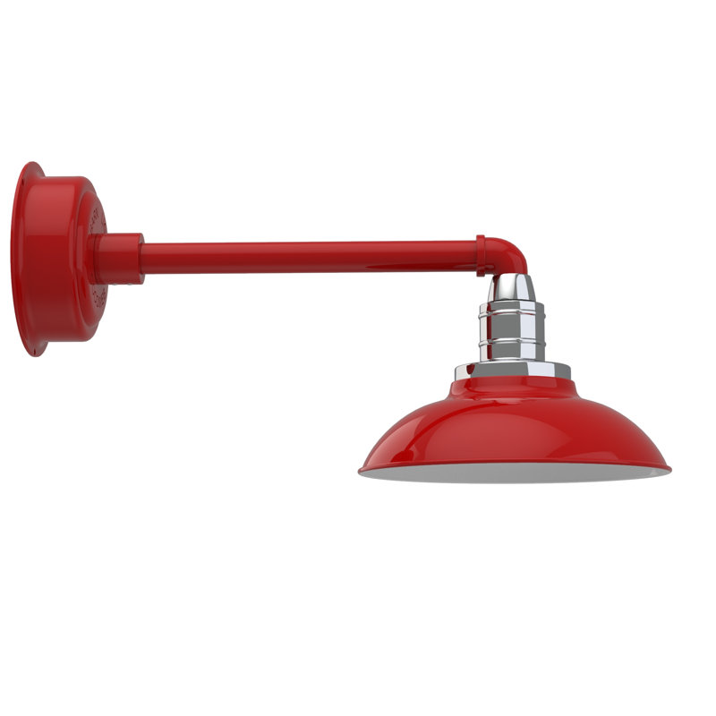 Luminaire de grange d'extérieur Ludwicka, Rouge cerise, H 8,52 po x l 10 po x P 21,5 po