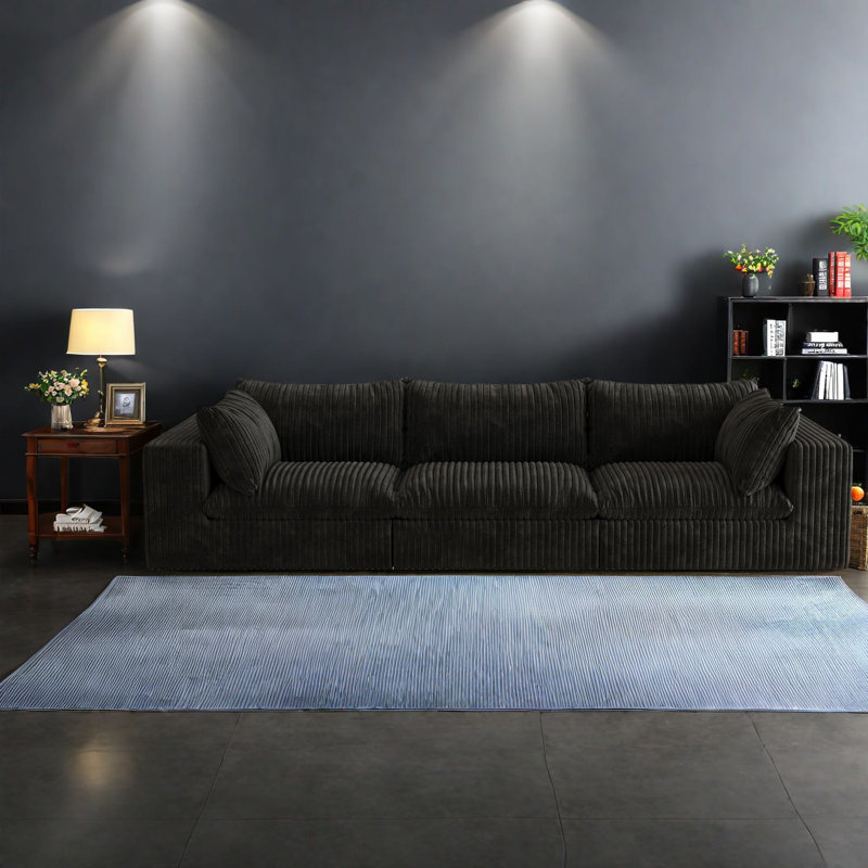 Canapé spacieux en nuage, tissu velours côtelé, style contemporain pour les espaces de vie