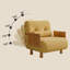 Coussin convertible 31,5 po en velours côtelé jaune