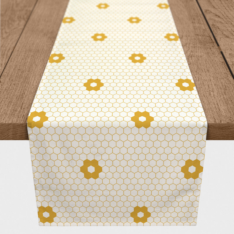 Chemin de table géométrique, 72 po x 16 po, Jaune