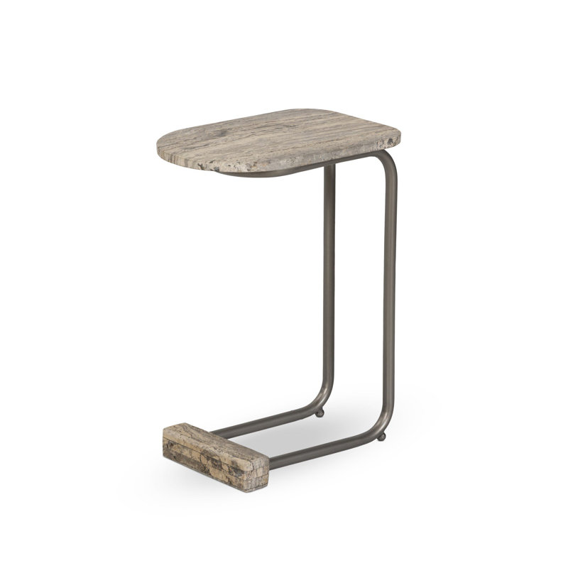 Pixie End Table-Grey Stripe Travertine