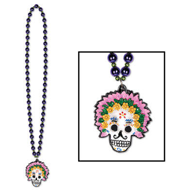 Perles avec médaillon Jour des Morts